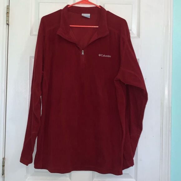 Columbia Half Zip Fleece Maroon Pullover Size XL - Picture 1 of 5